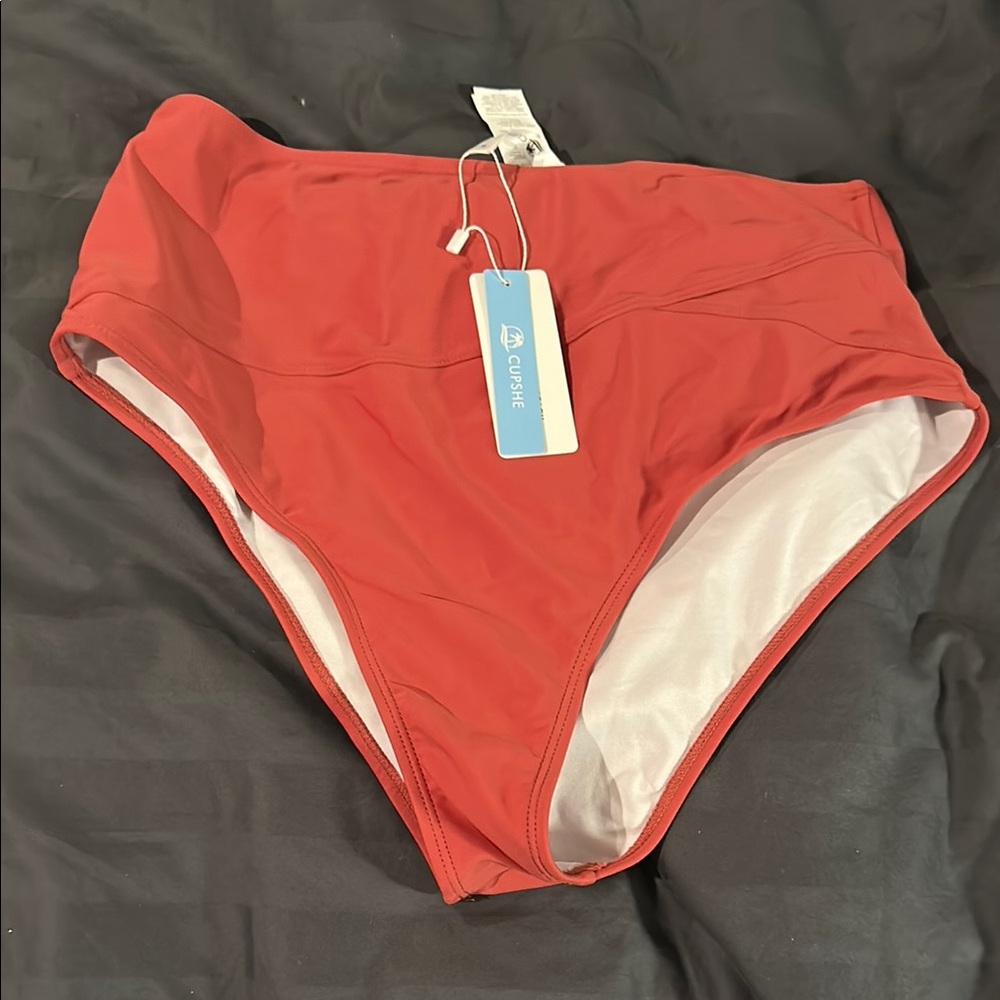 Cupshe Red Sporty Bikini with Contrast Trim